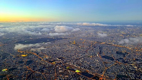 Paris from the cockpit of our Phenom